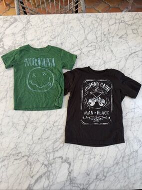 NIRVANA Johnny Cash Band Tee Kids Short Sleeve Tee Bundle Sz 3-5Y
